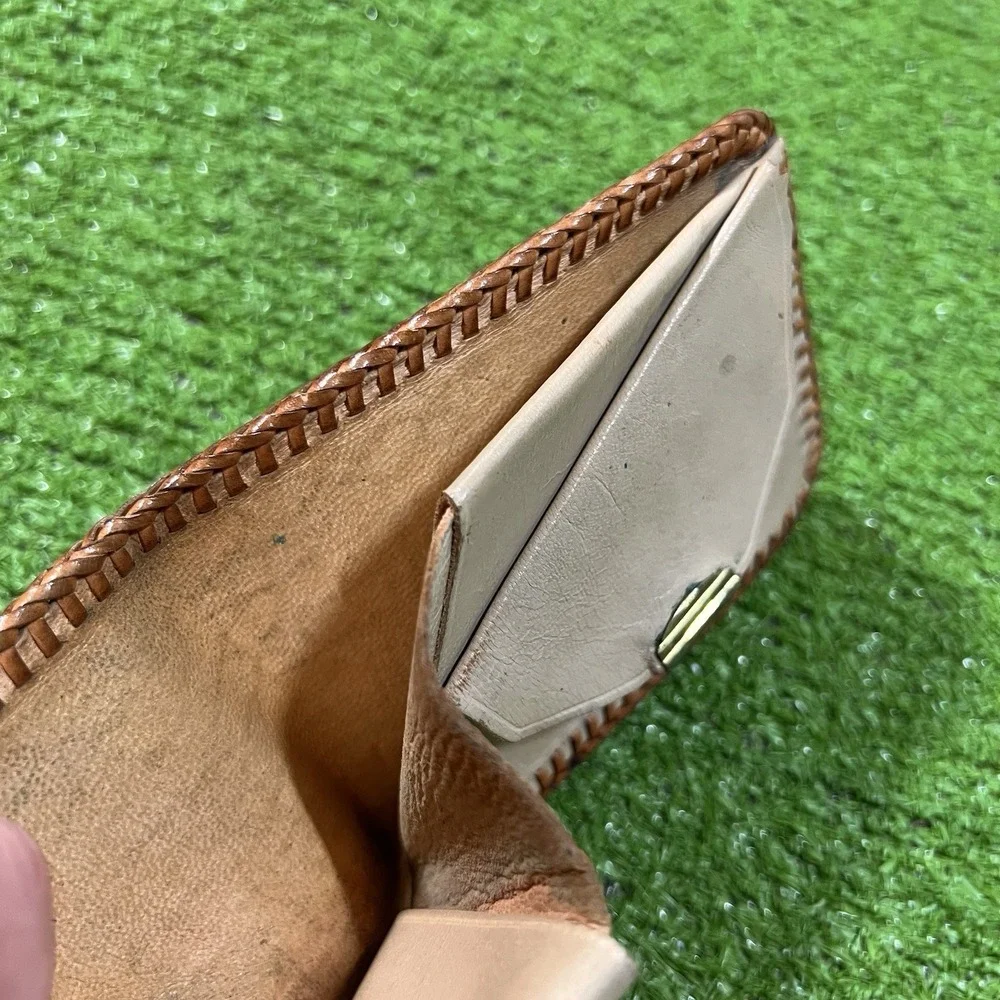 Vintage 70s 8s Genuine CaimanCrocodile Leather Wallet Bi-Fold Handmade GUC